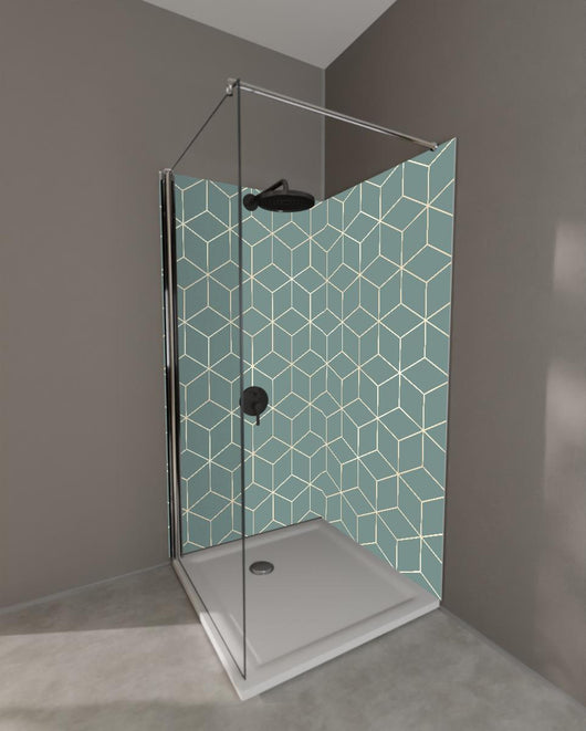 Duschrückwand - Abstraktes Geometrisch Grau Design Muster