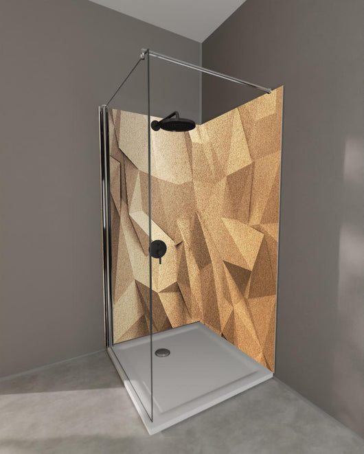 Duschrückwand - Abstraktes Polygon Handwerk
