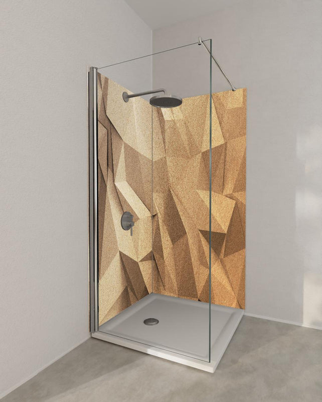 Duschrückwand - Abstraktes Polygon Handwerk