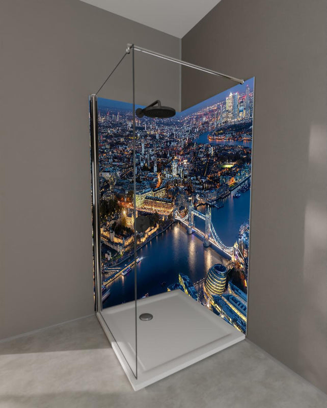 Duschrückwand - Atemberaubende Skyline auf London-England