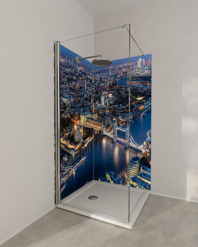 Duschrückwand - Atemberaubende Skyline auf London-England