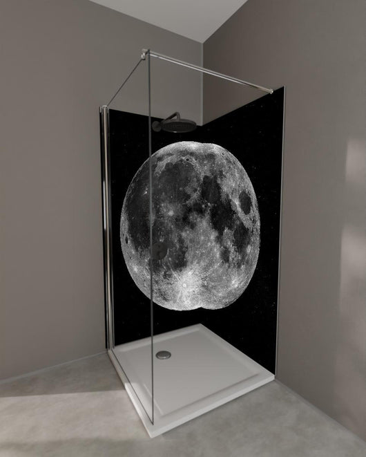 Duschrückwand - Blick auf den Mond - NASA