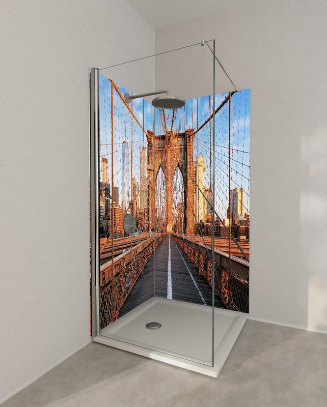 Duschrückwand - Brooklyn Bridge bei Sonnenaufgang