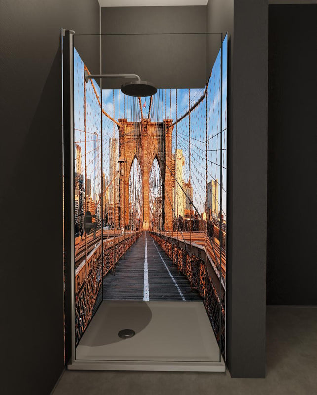 Duschrückwand - Brooklyn Bridge bei Sonnenaufgang