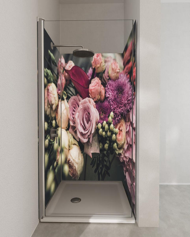 Duschrückwand - Buntes Blumenbouquet