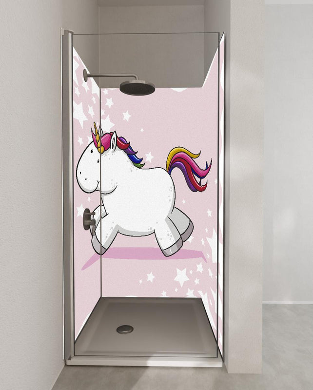 Duschrückwand - Buntes Einhorn Vektor für Kinder