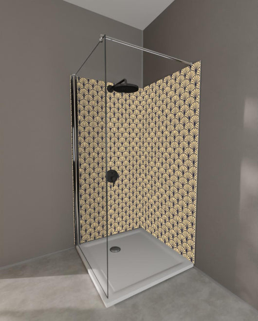 Duschrückwand - Elegante beige Musterstruktur Tapete