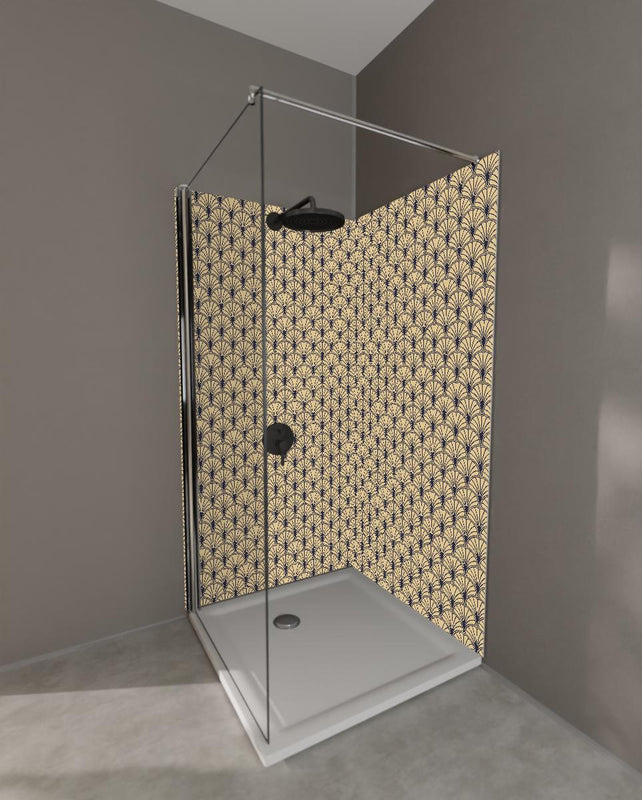 Duschrückwand - Elegante beige Musterstruktur Tapete