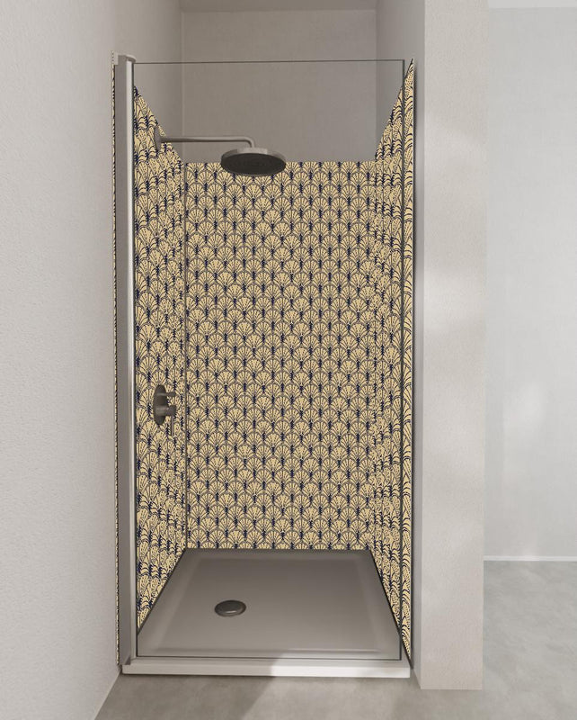 Duschrückwand - Elegante beige Musterstruktur Tapete