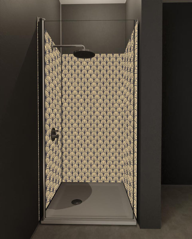 Duschrückwand - Elegante beige Musterstruktur Tapete
