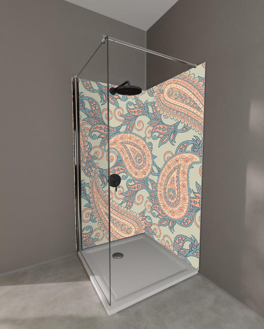 Duschrückwand - Florales Design - orientalisches Muster