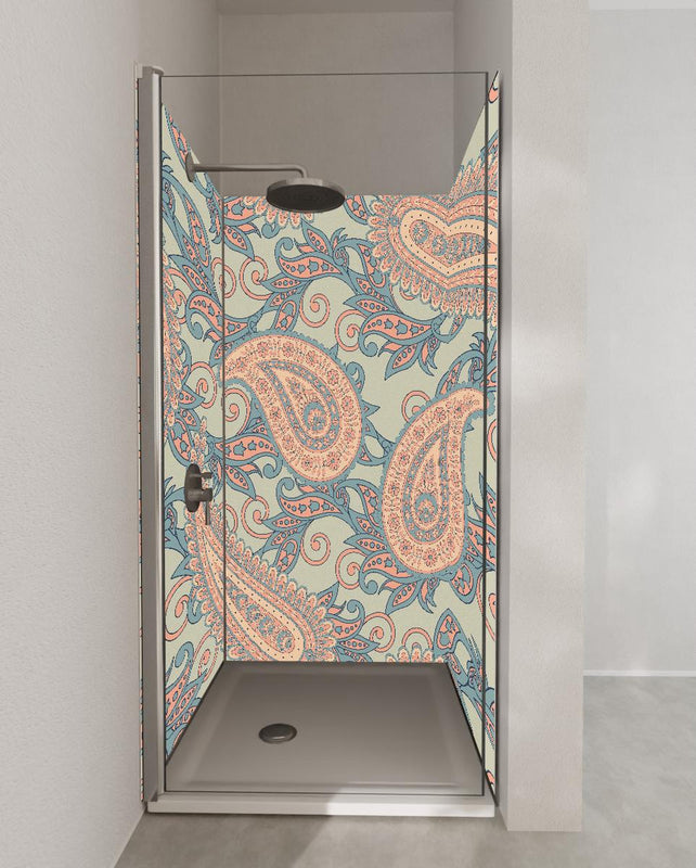 Duschrückwand - Florales Design - orientalisches Muster