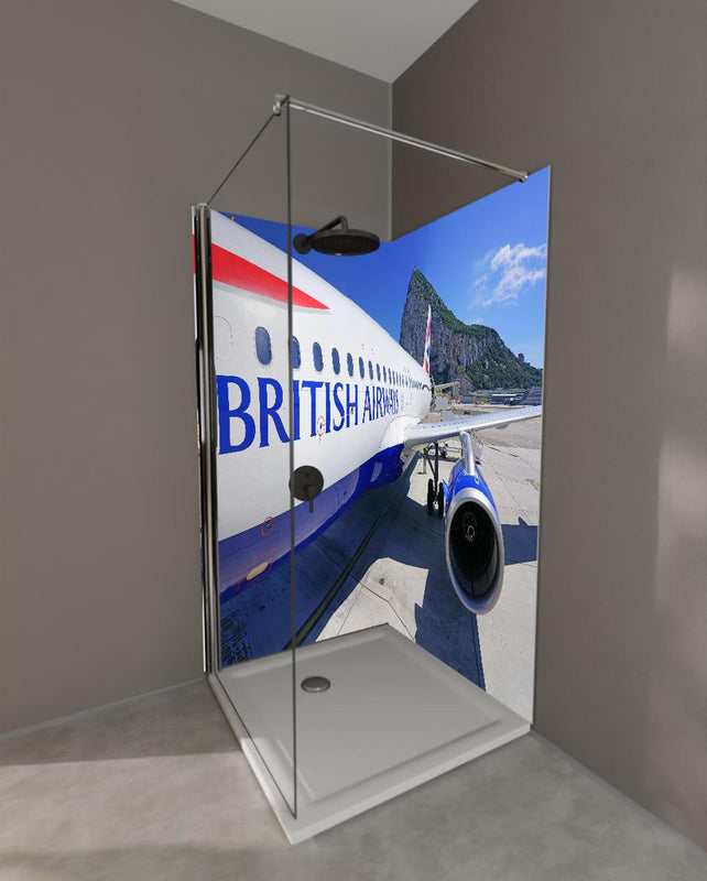 Duschrückwand - Flugzeug von British Airways