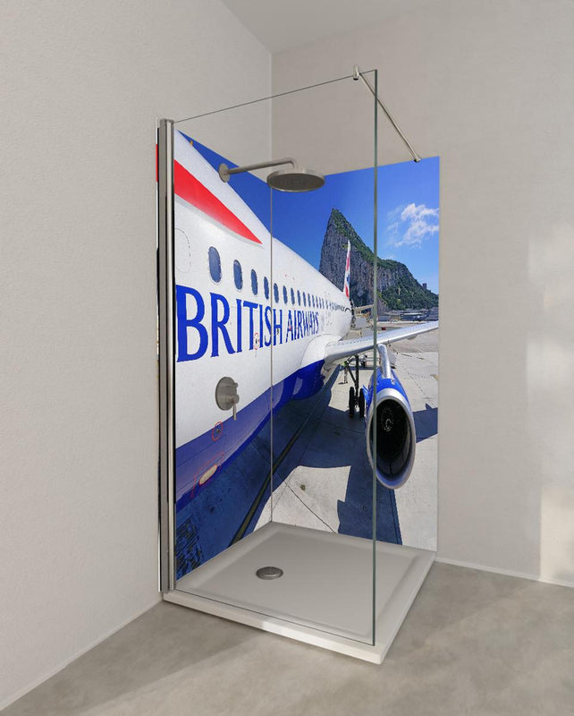 Duschrückwand - Flugzeug von British Airways