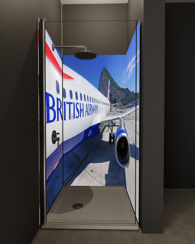 Duschrückwand - Flugzeug von British Airways
