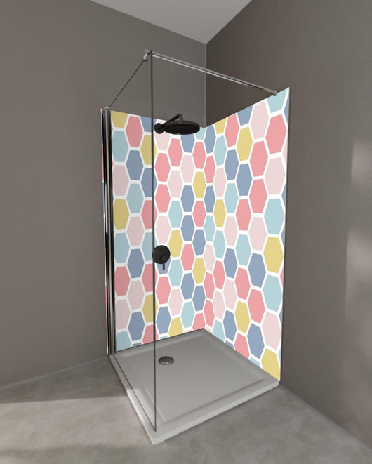 Duschrückwand - Moderne Hexagon Muster Wanddekoration