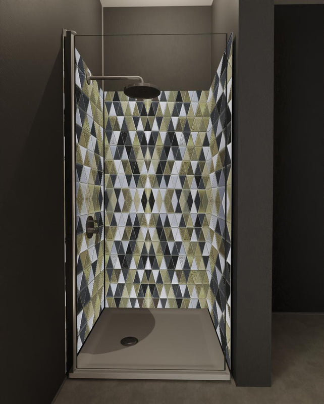 Duschrückwand - Modernes Schwarz-Gold-Design Texturmuster