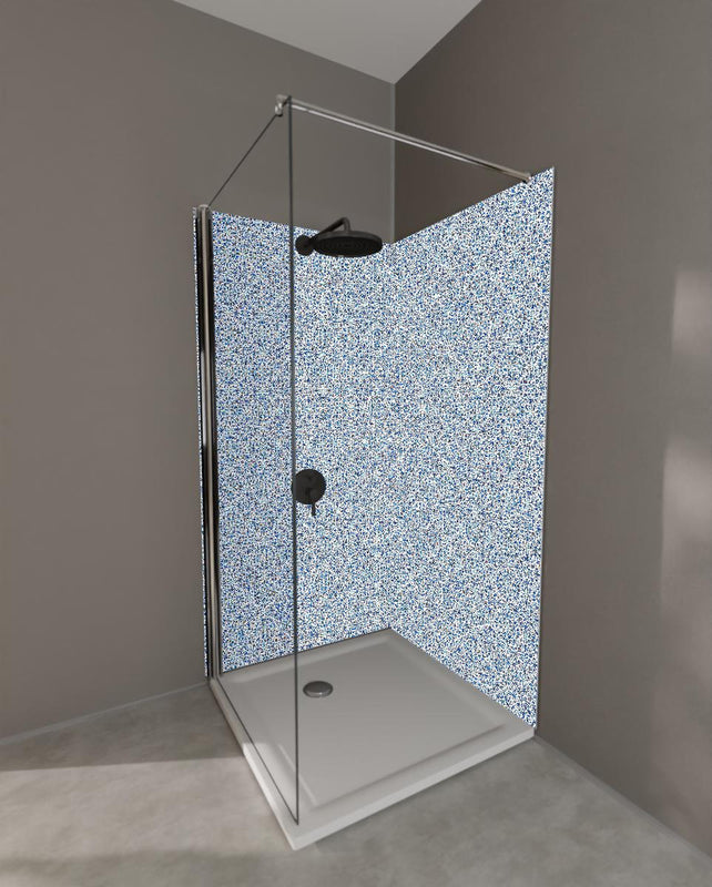 Duschrückwand - Modisches Stereogramm-Design in Blau