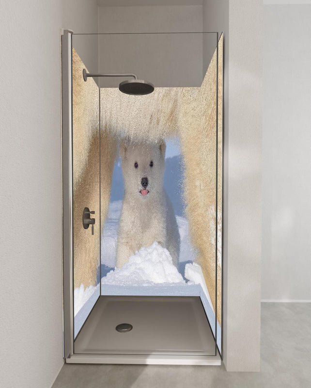 Duschrückwand - Niedliches Jungtier - Eisbär