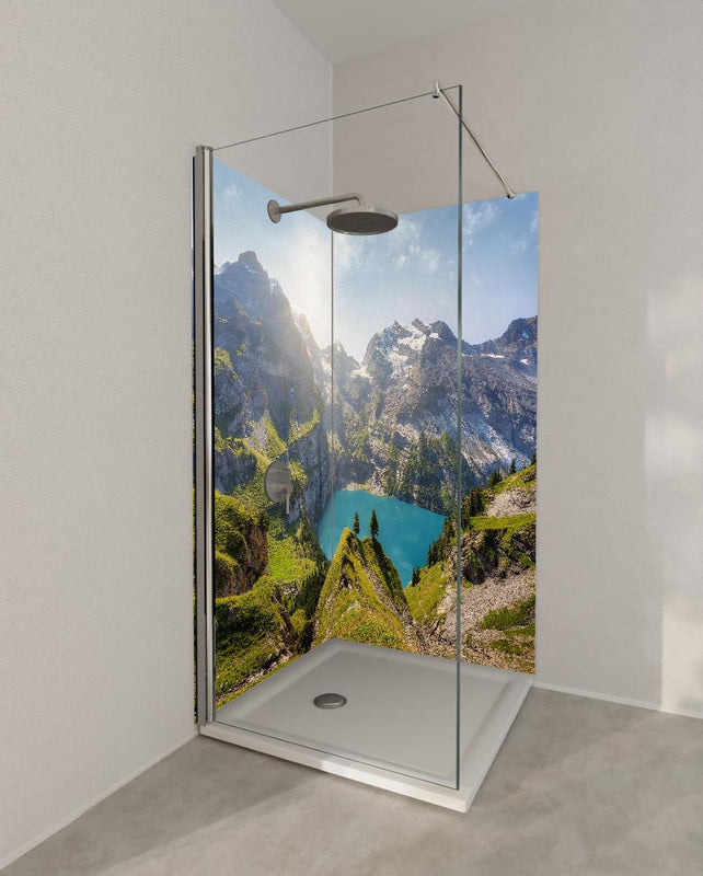 Duschrückwand - Oeschinensee in den Schweizer Alpen
