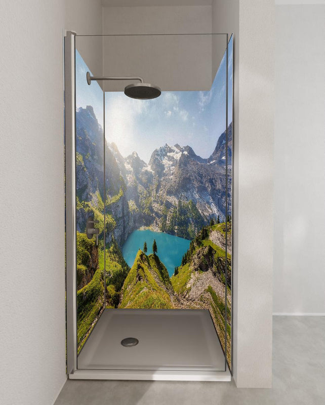 Duschrückwand - Oeschinensee in den Schweizer Alpen