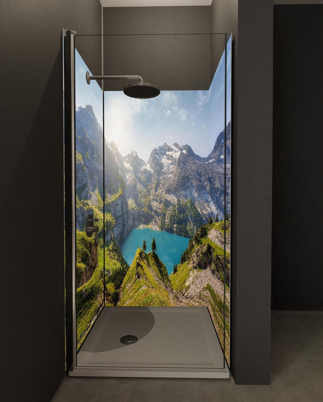 Duschrückwand - Oeschinensee in den Schweizer Alpen