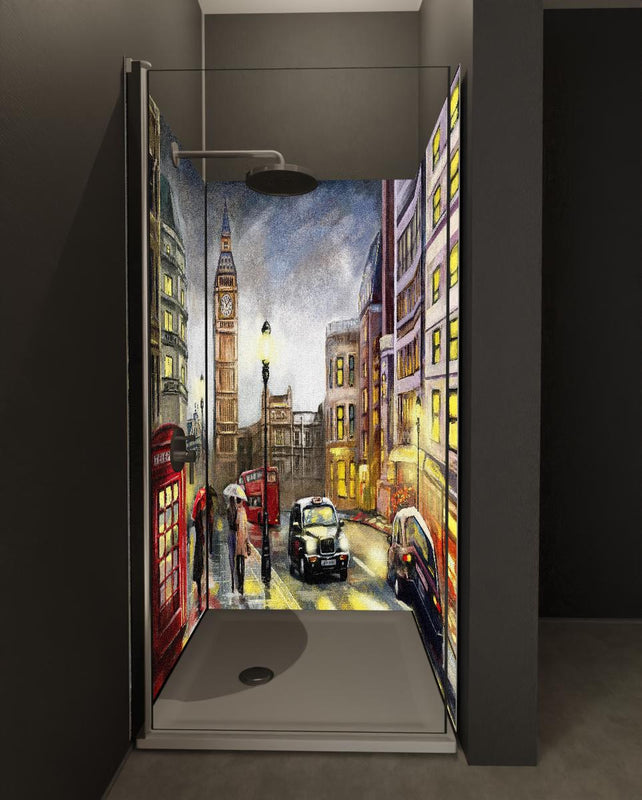 Duschrückwand - Ölgemälde von Londoner Innenstadt