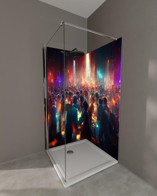 Duschrückwand - Party 3D-Illustration