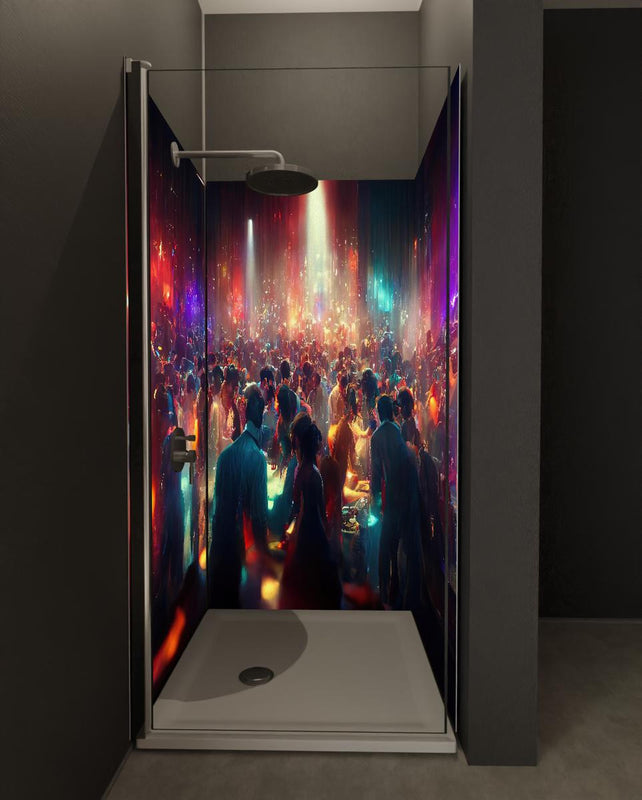 Duschrückwand - Party 3D-Illustration