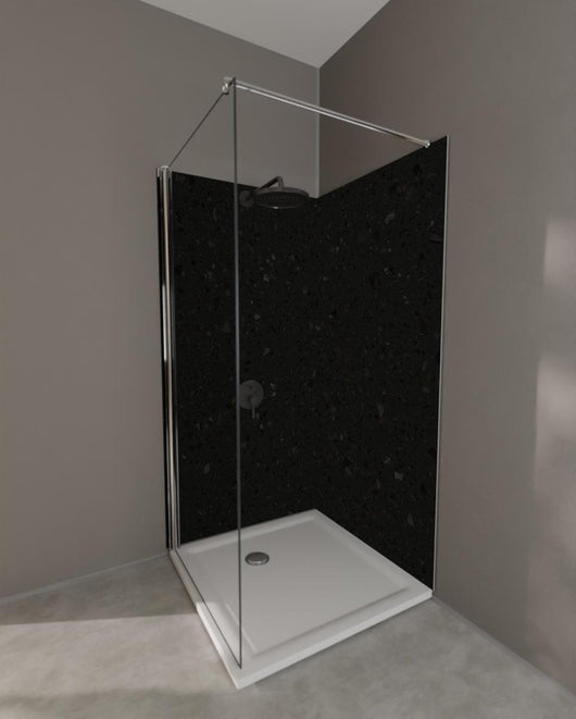 Duschrückwand - Quarz Diamond Charcoal