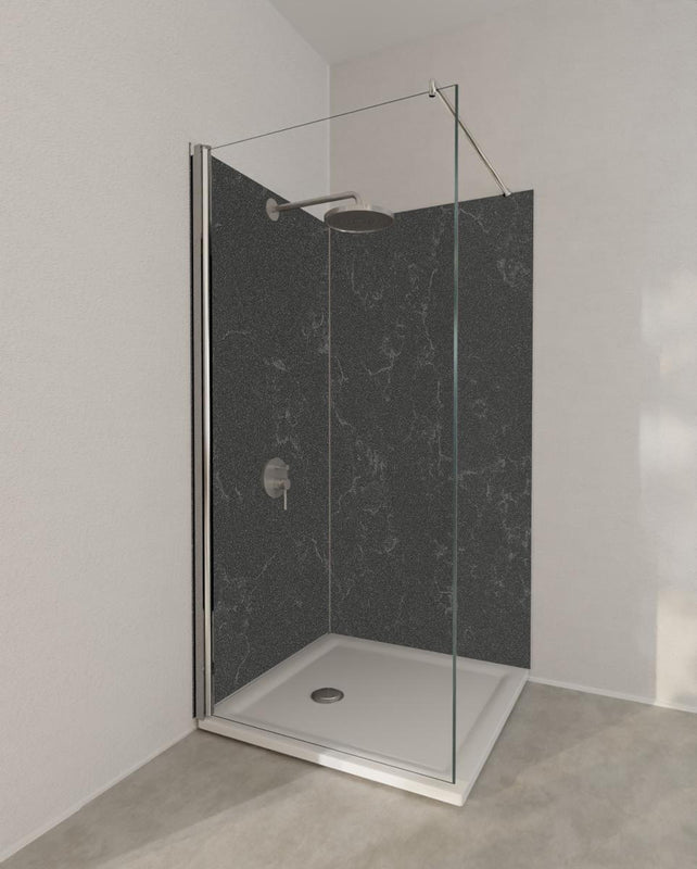 Duschrückwand - Quarz Mineralstone Dark