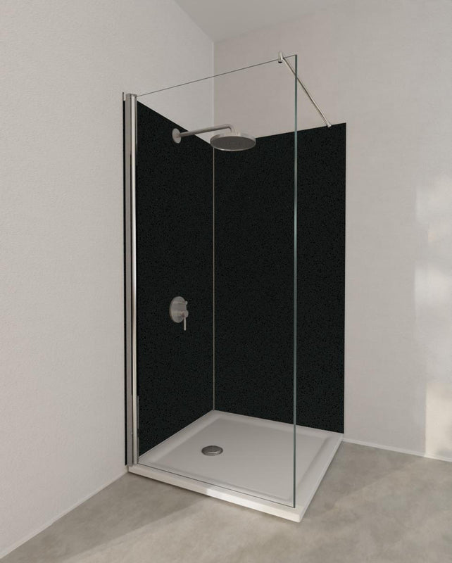 Duschrückwand - Quarz Obsidian Black