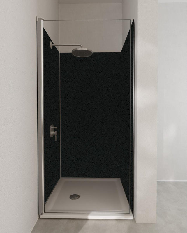 Duschrückwand - Quarz Obsidian Black