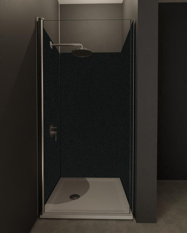 Duschrückwand - Quarz Obsidian Black