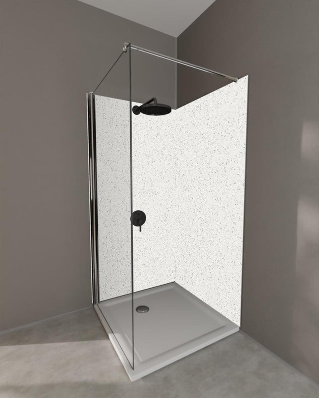 Duschrückwand - Quarz Perla White