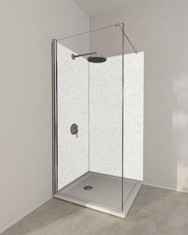 Duschrückwand - Quarz Perla White