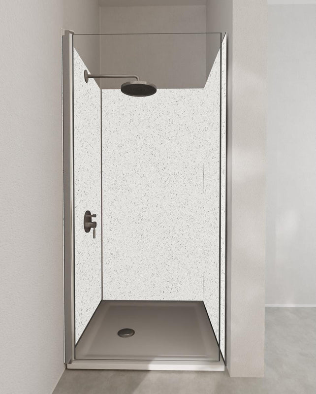Duschrückwand - Quarz Perla White