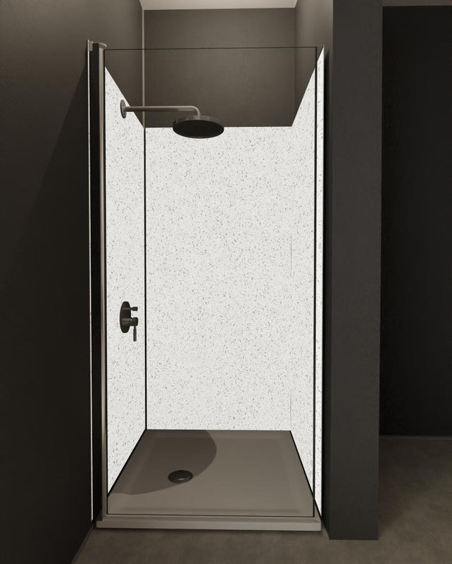 Duschrückwand - Quarz Perla White