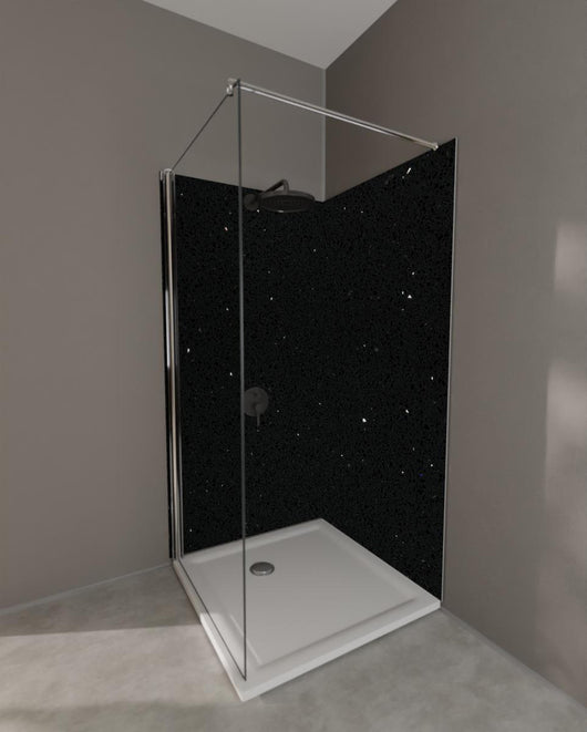 Duschrückwand - Quarz Skydance Black