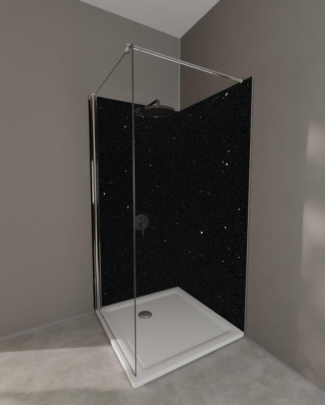 Duschrückwand - Quarz Skydance Black