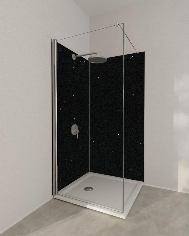 Duschrückwand - Quarz Skydance Black