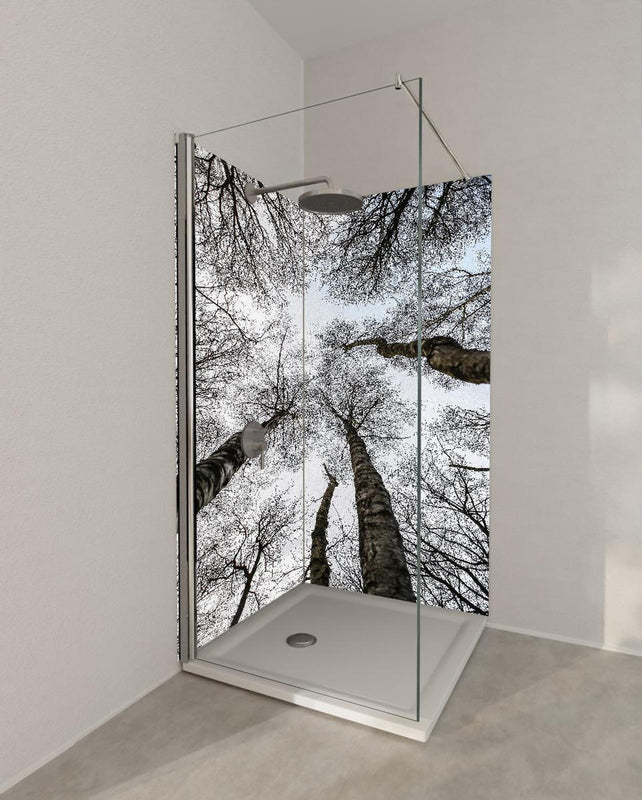 Duschrückwand - Schnee Wald