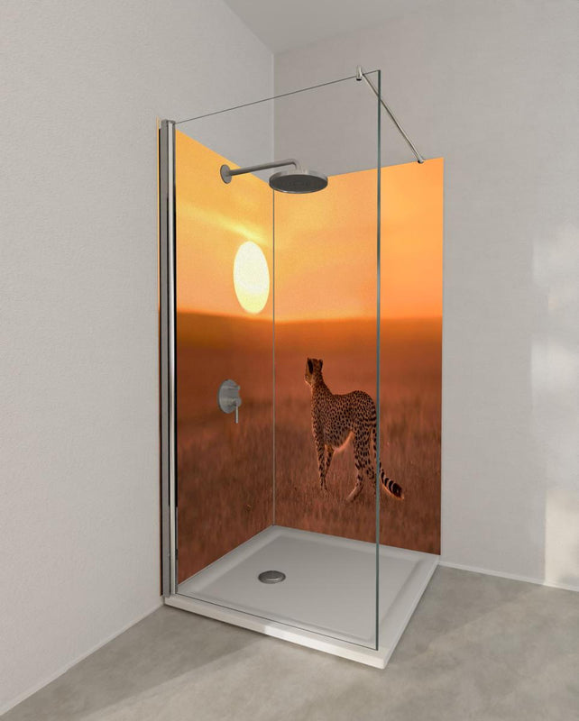 Duschrückwand - Sonnenaufgang in der Savanne - Afrika
