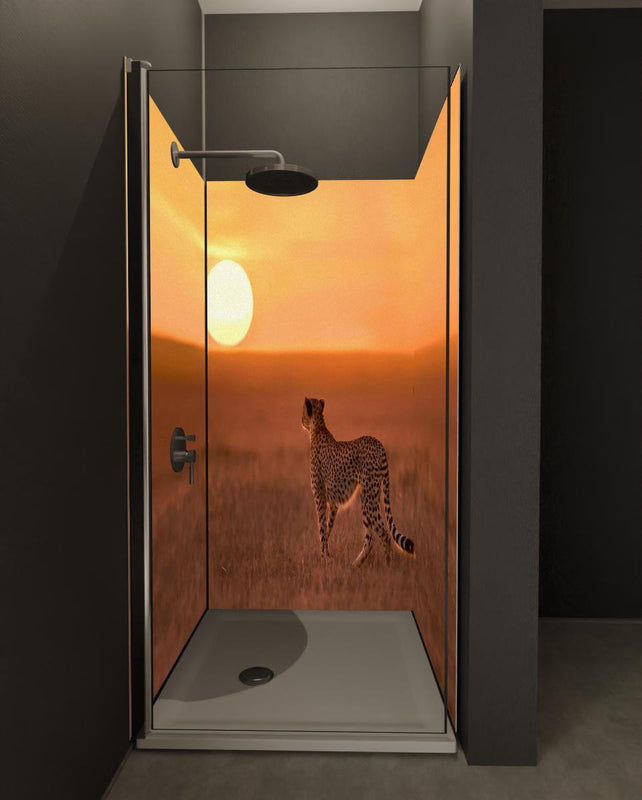 Duschrückwand - Sonnenaufgang in der Savanne - Afrika