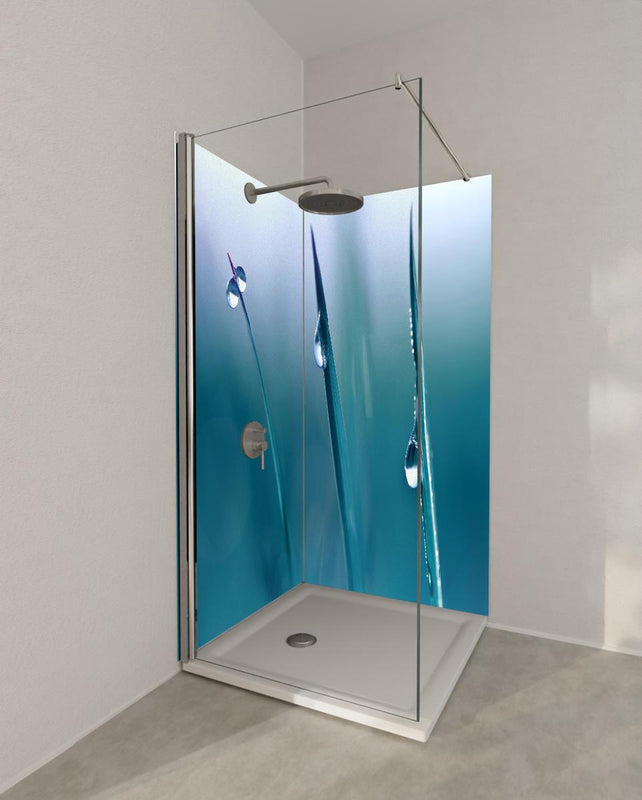 Duschrückwand - Transparente Tautropfen