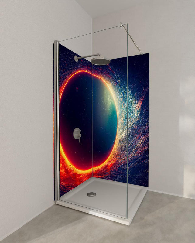 Duschrückwand - Universumsszene mit Planeten