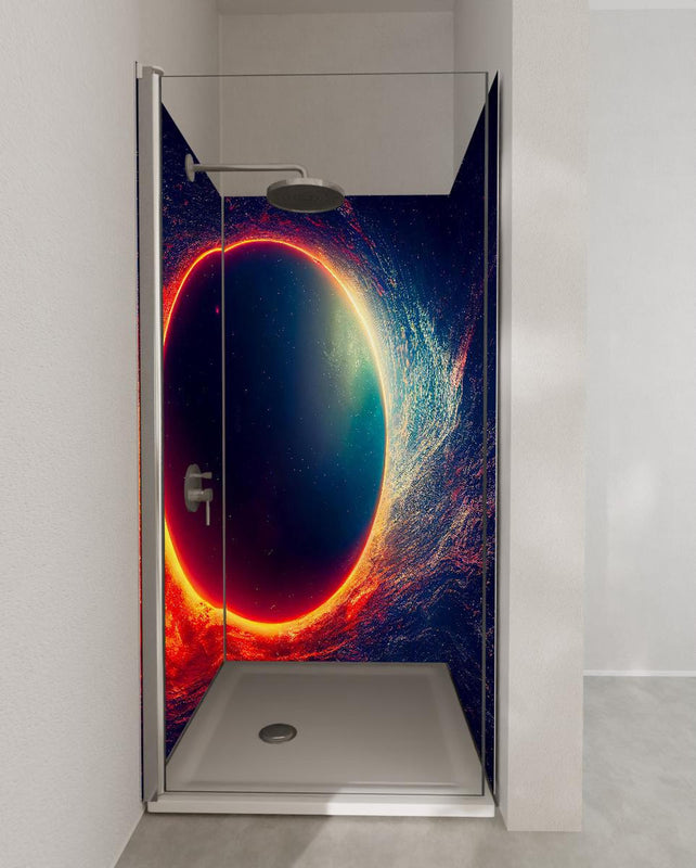 Duschrückwand - Universumsszene mit Planeten