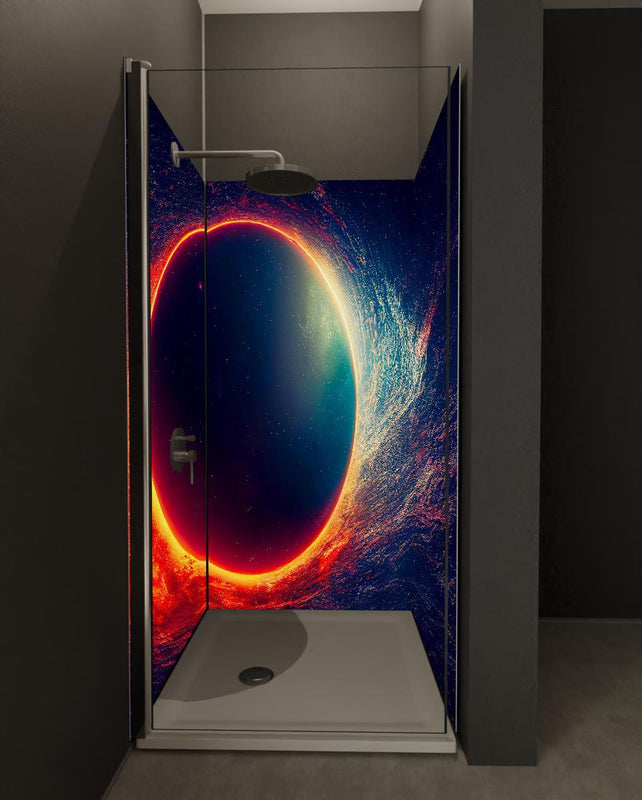 Duschrückwand - Universumsszene mit Planeten