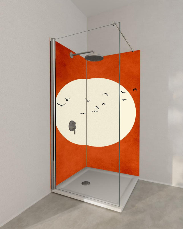 Duschrückwand - Warmer Mond - Grafik