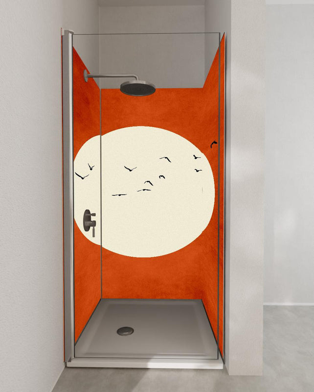 Duschrückwand - Warmer Mond - Grafik